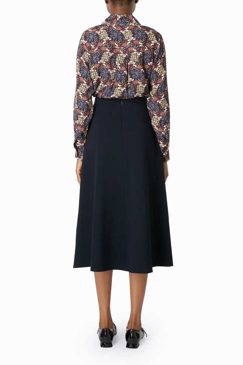 Rae Jersey A Line Skirt - Dark Navy