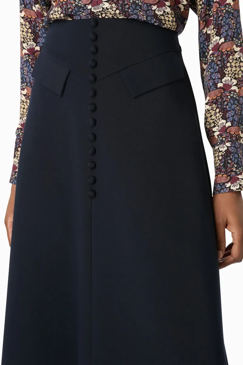 Rae Jersey A Line Skirt - Dark Navy