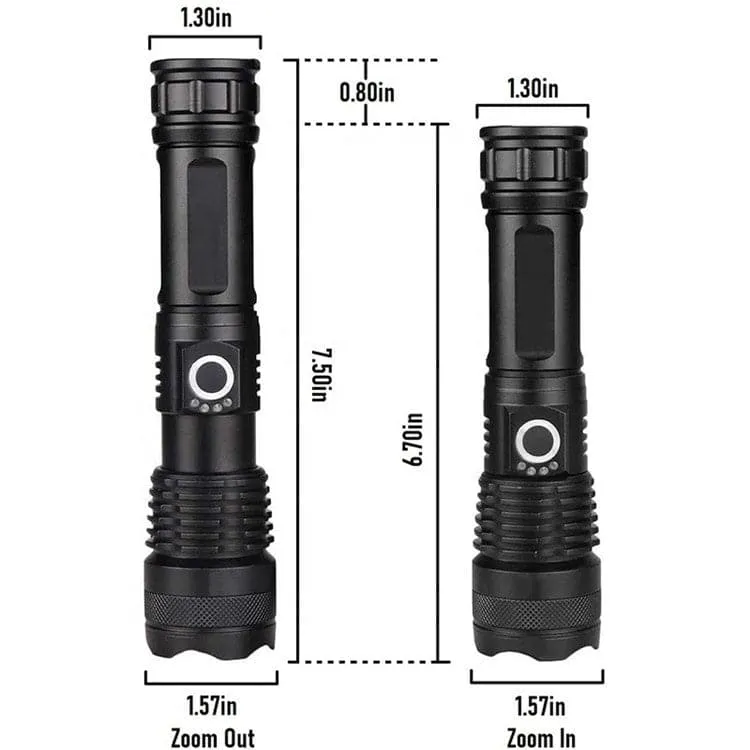 RECON GS2 Rechargeable  XH 3000 lumen Tactical LED Flashlight.