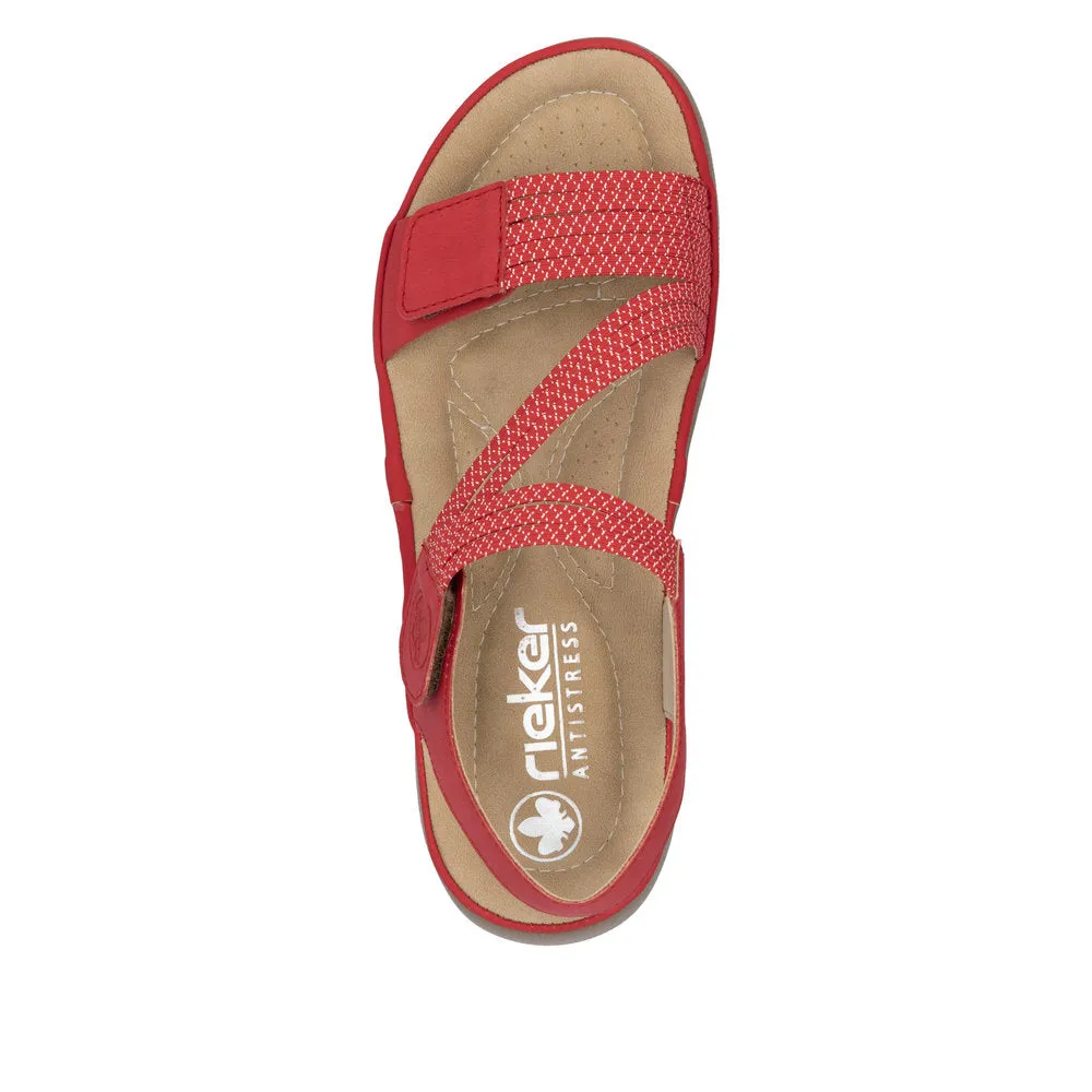 Rieker - 64870-33 - Flamme/Rot-Weiss - Sandals