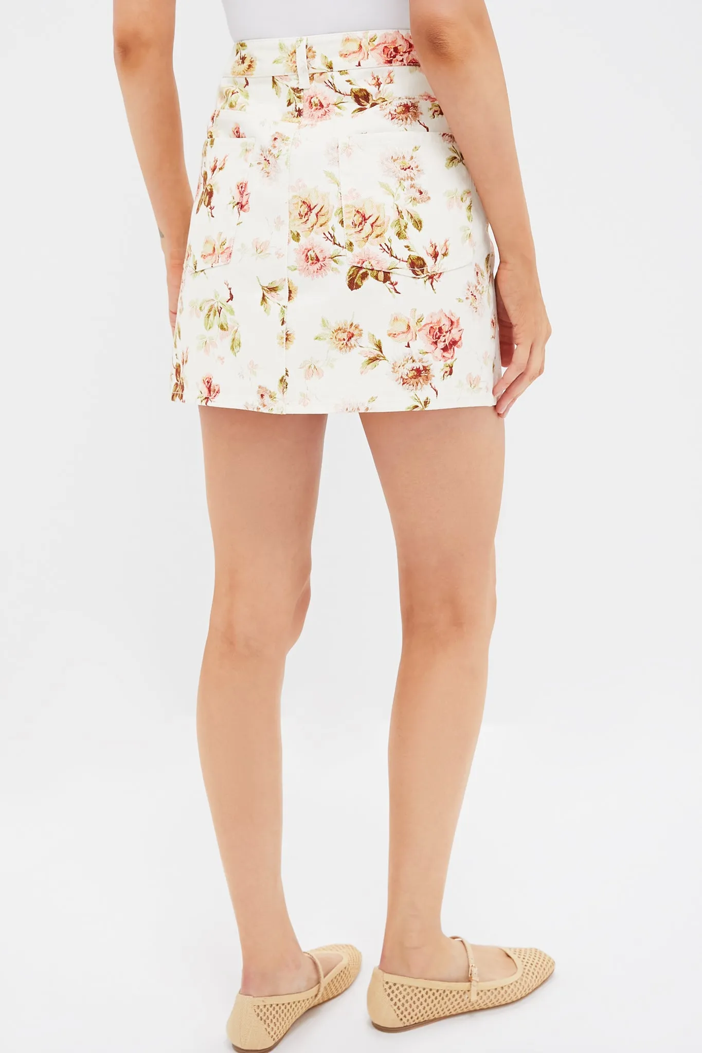 Romantic Floral Denim Pippa Mini Skirt