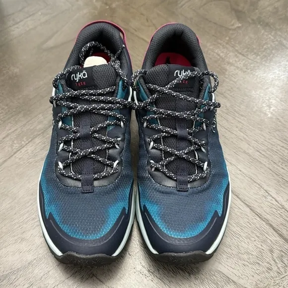Ryka Women's Trek Hiking Shoe Navy Blue Luxe Style (WIDE)