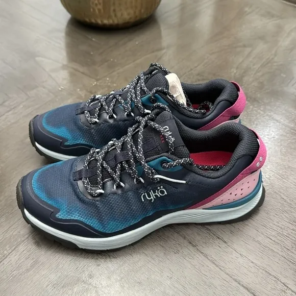 Ryka Women's Trek Hiking Shoe Navy Blue Luxe Style (WIDE)