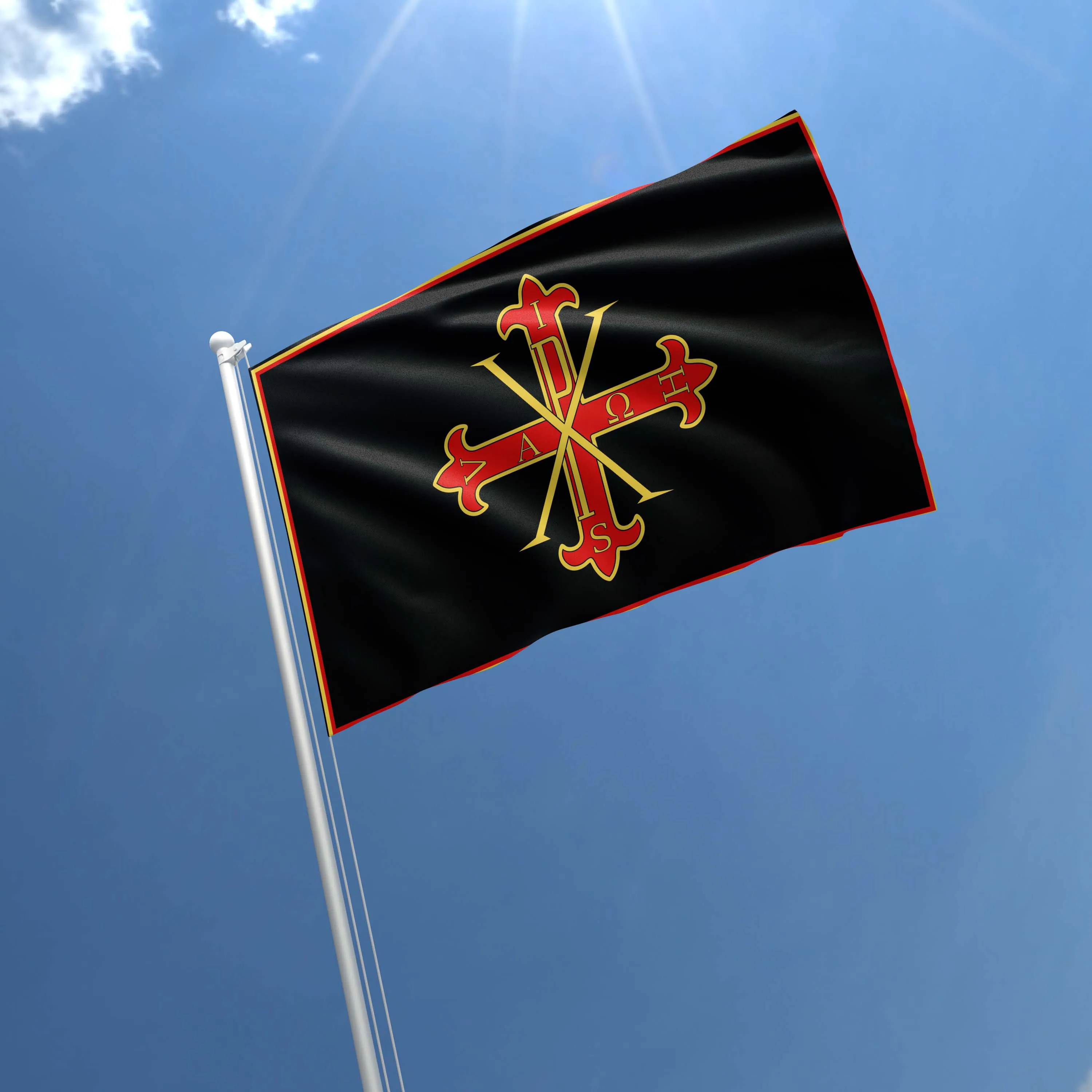 Sacred Military Constantinian Order Of Saint George With Crown Flag Banner