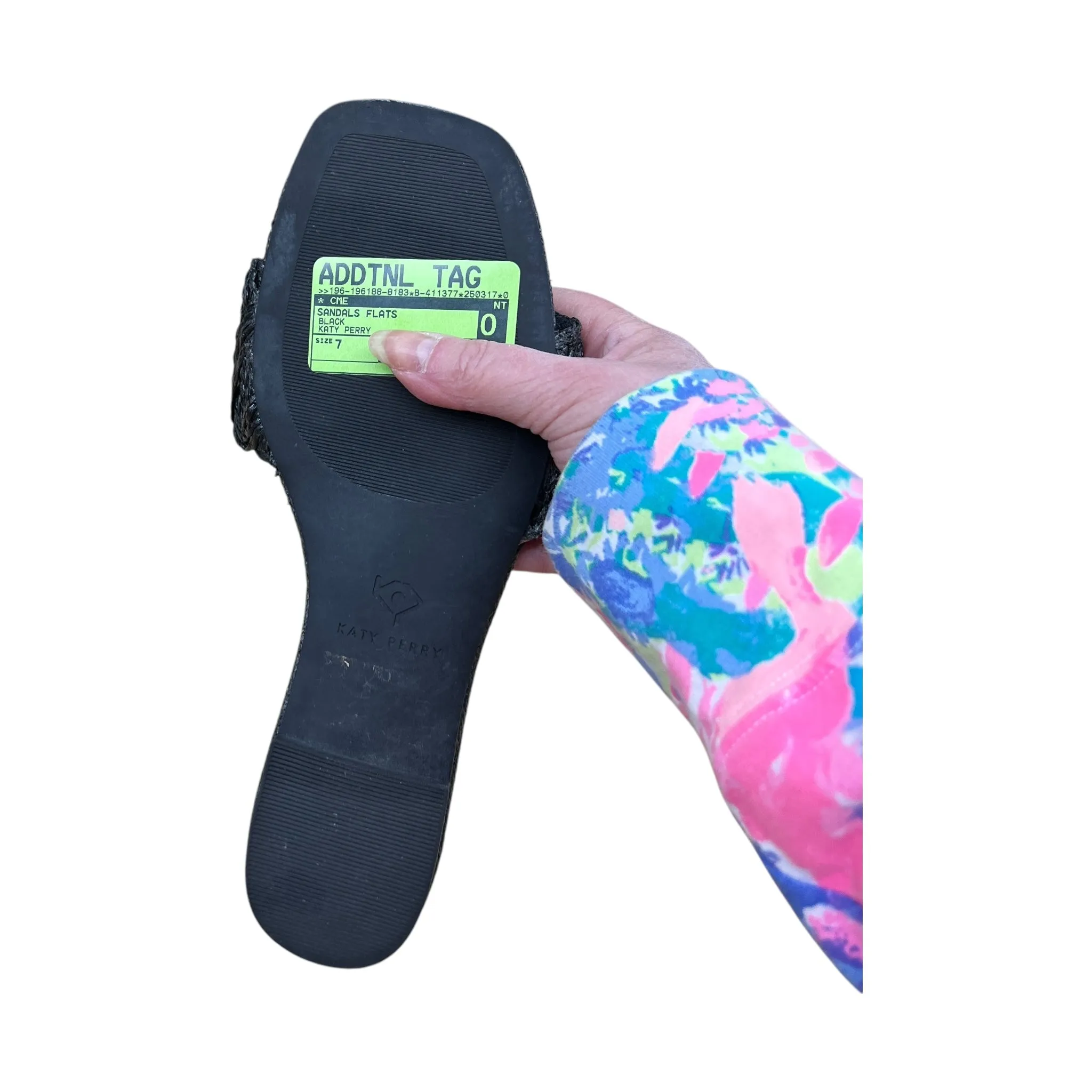 Sandals Flats By Kay Perry In Black, Size:7