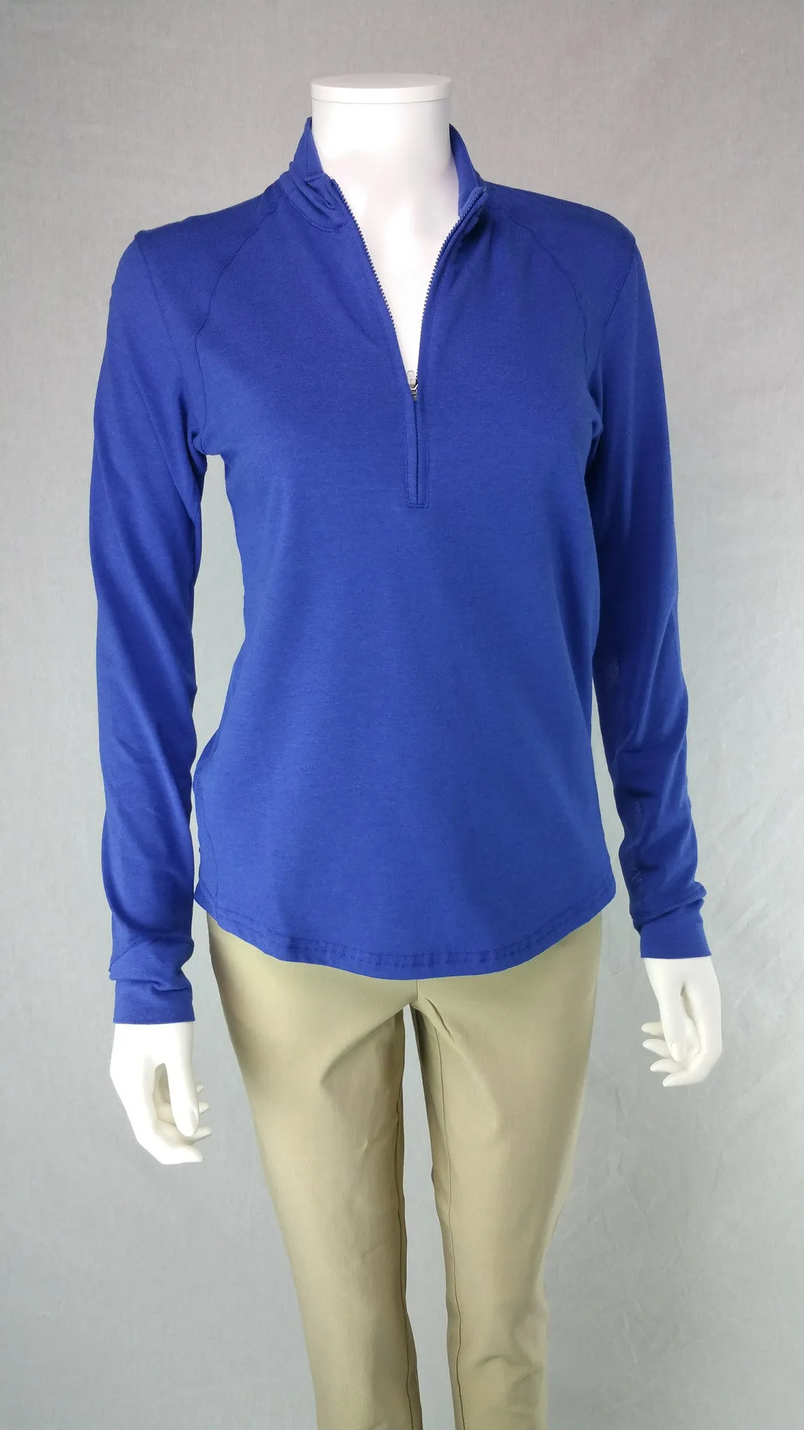 Sansoleil EcoSol Zip Mock Marine Blue