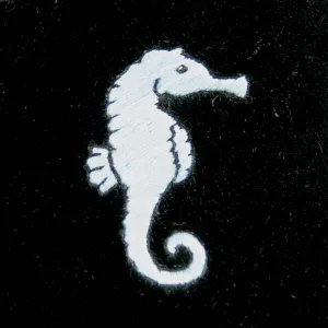 Sea Horse Motif Embroidered Velvet Slipper