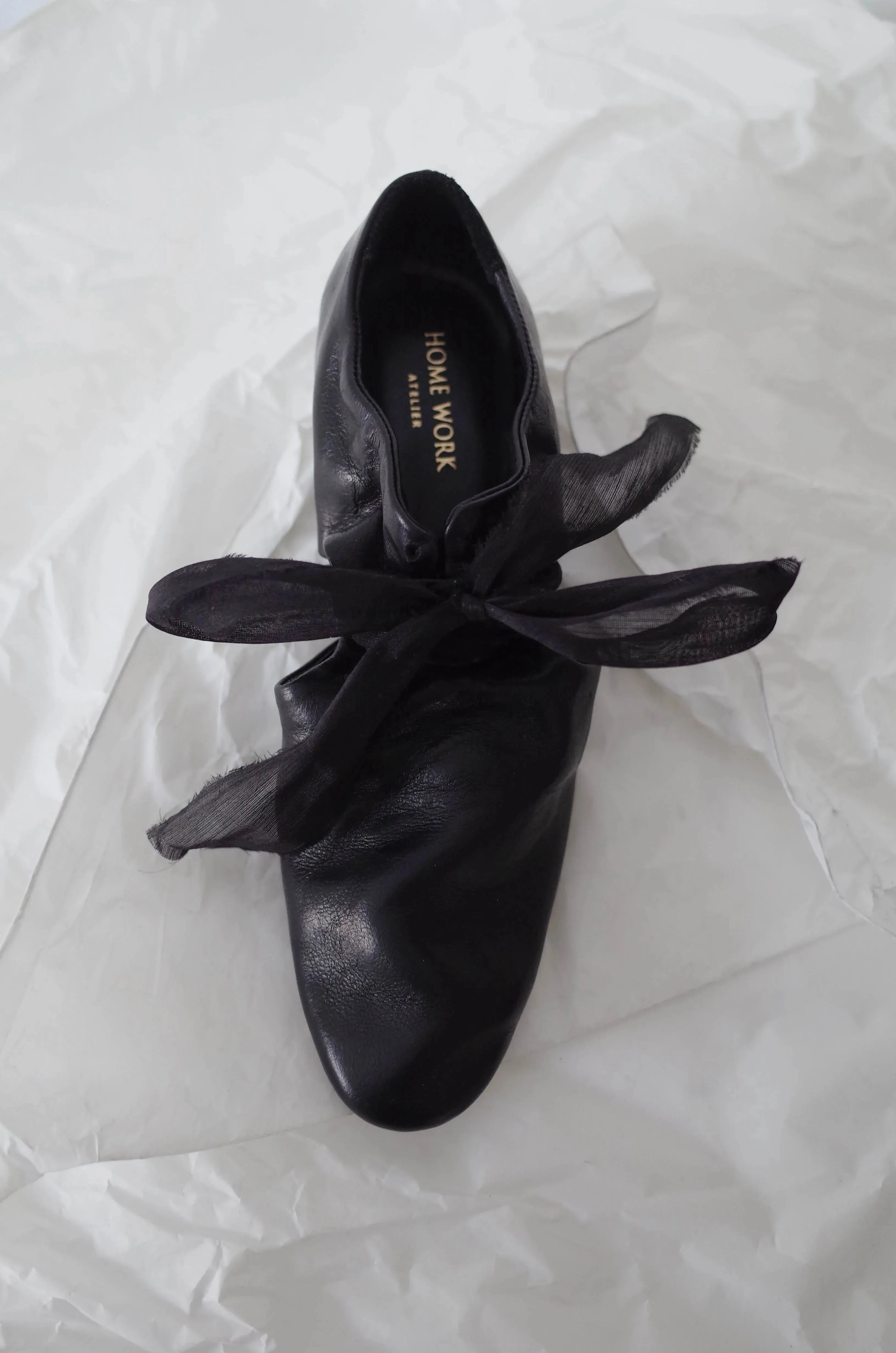 Simple Pleated Ribbon Shoes