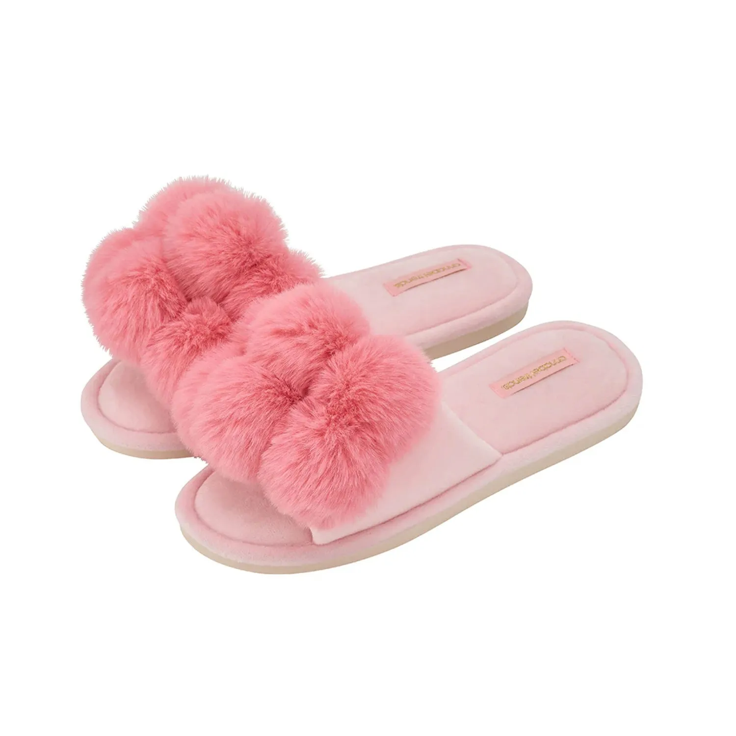 Slippers Cosy Luxe Pom Pom - Shell Pink