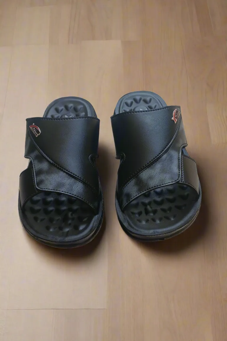 Slippers Men -  Dotted Sole - Double Color Black - DC 001