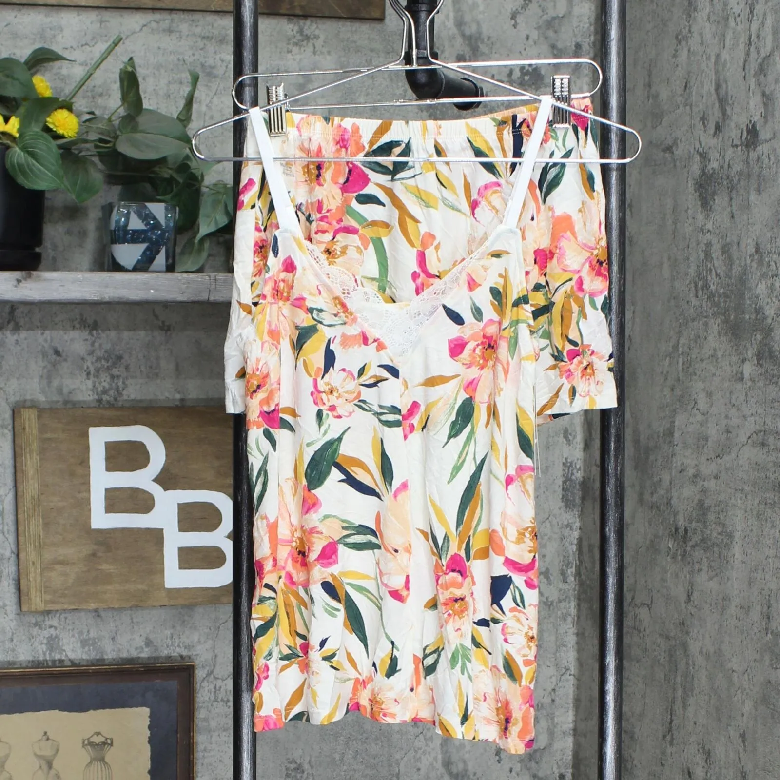 Stars Above Women's Floral Print Beautifully Soft Cami and Shorts Pajama Set