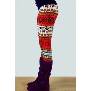 Stylish Elastic Waist Slimming Printed Women's Christmas Leggings - One Size(fit Size Xs To M)