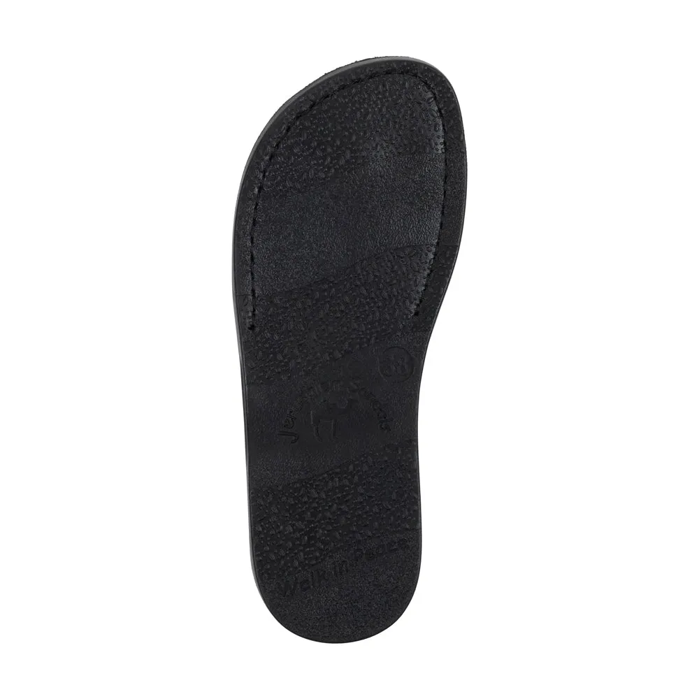 The Good Shepherd - Leather Toe Loop Sandal | Black Nubuck