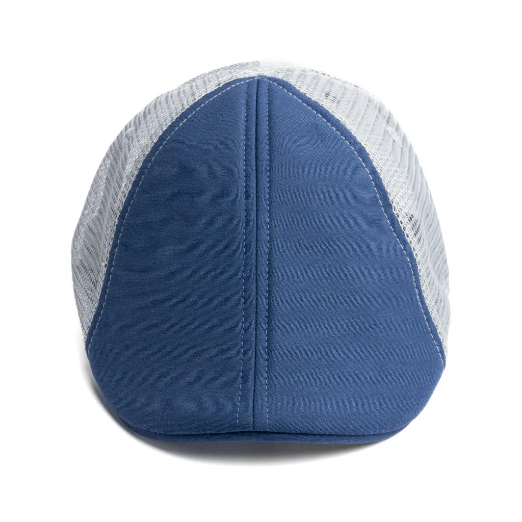 The Mesh Trucker Boston Scally Cap - Navy with Grey
