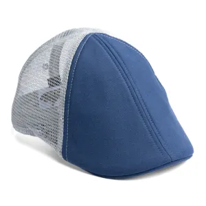 The Mesh Trucker Boston Scally Cap - Navy with Grey