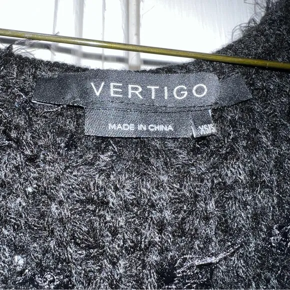 Vertigo Black Fluffy Vest Size XS/S