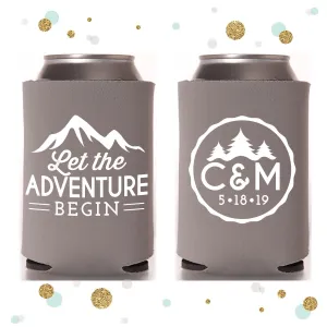 Wedding Can Cooler #119R - Let The Adventure Begin
