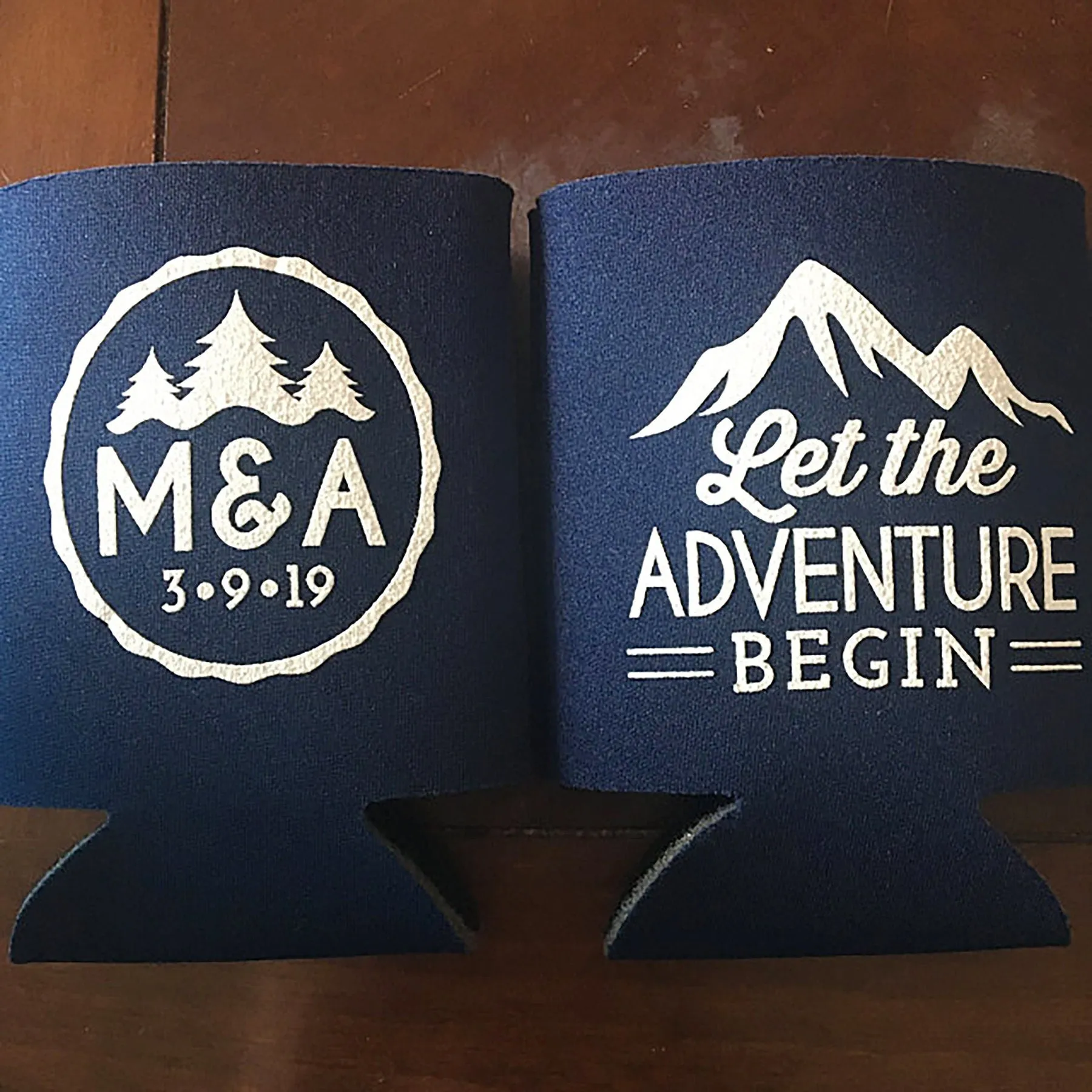 Wedding Can Cooler #119R - Let The Adventure Begin