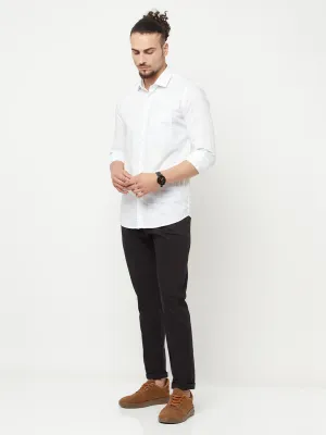White Checked Casual Shirt