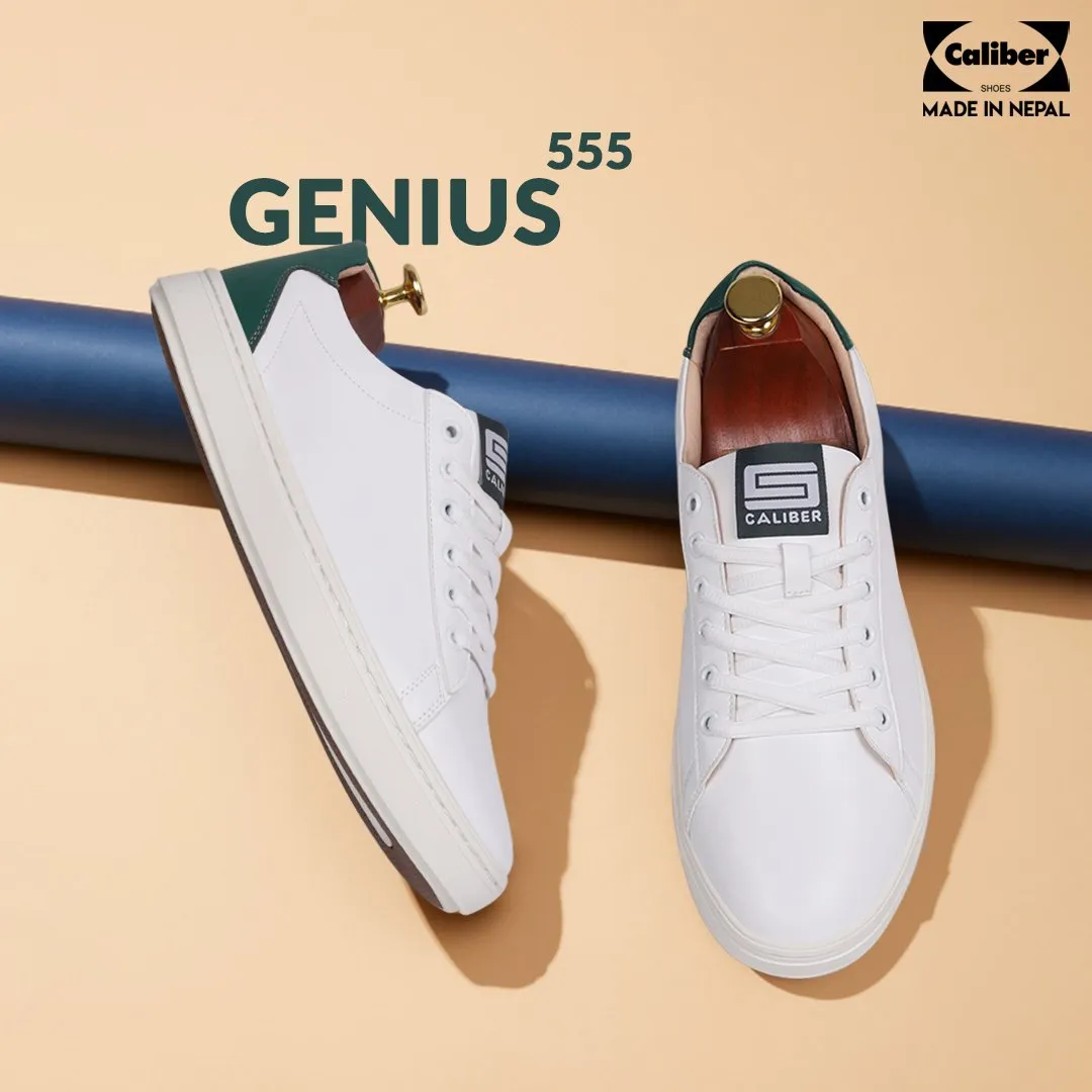 WHITE/GRN Sneakers for Men (GENIUS 555)
