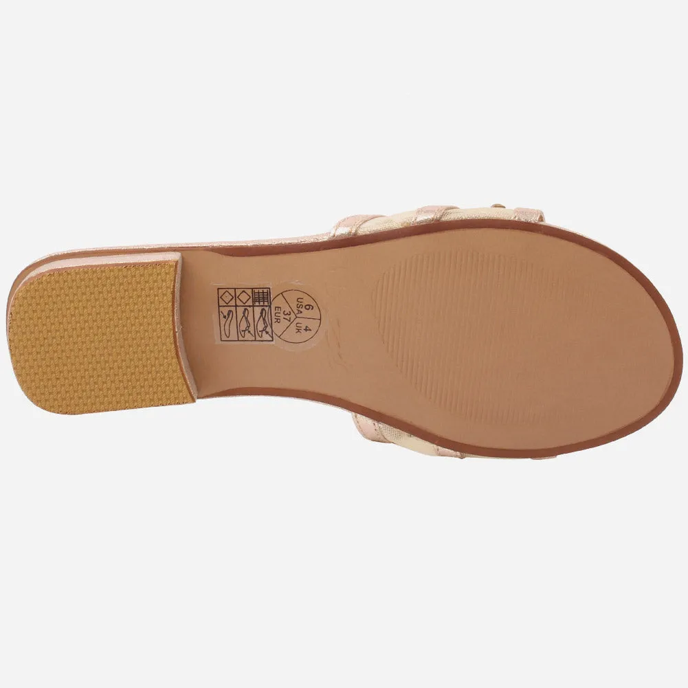 Women "MOLLY" Net Detailing Low Heel Casual Slippers