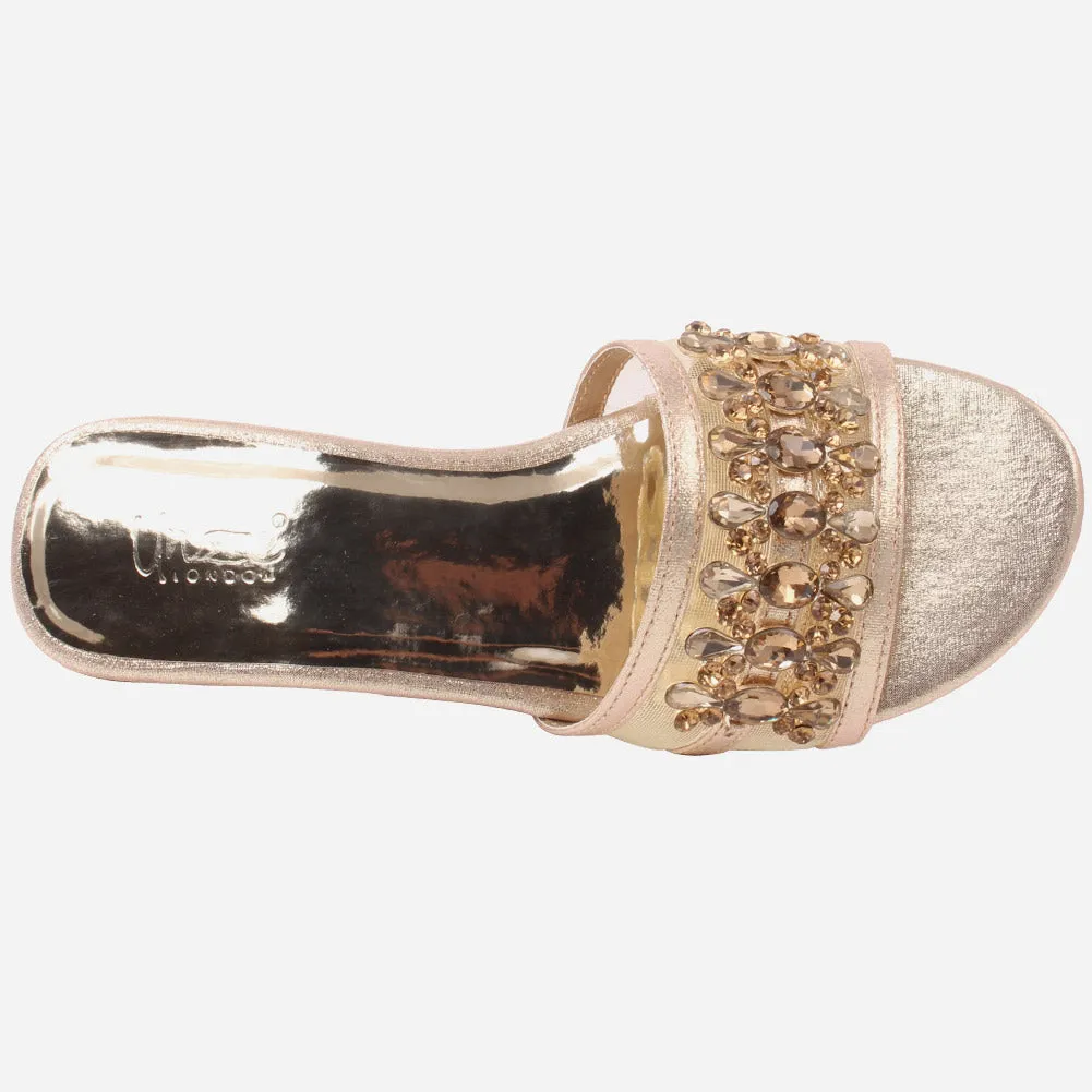 Women "MOLLY" Net Detailing Low Heel Casual Slippers
