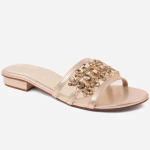 Women "MOLLY" Net Detailing Low Heel Casual Slippers