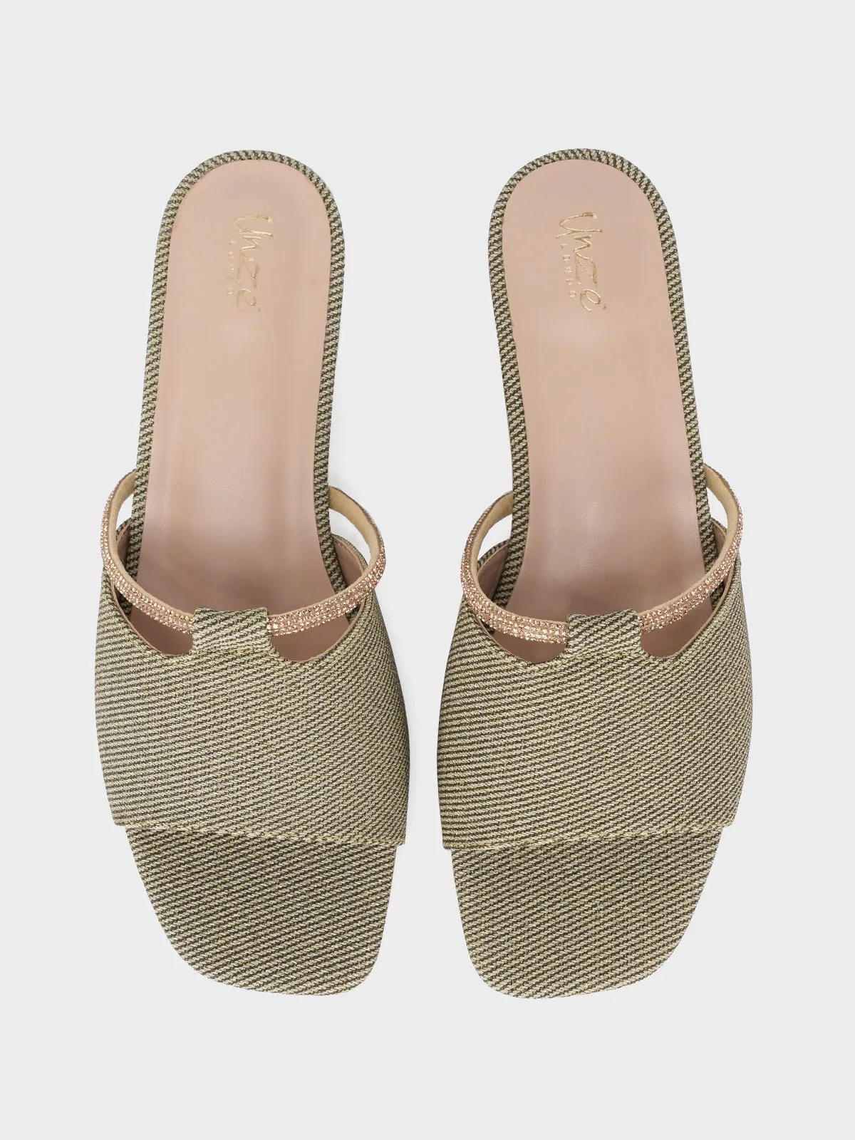 Womens "ITALIA" Stylish Block Heel Slipper