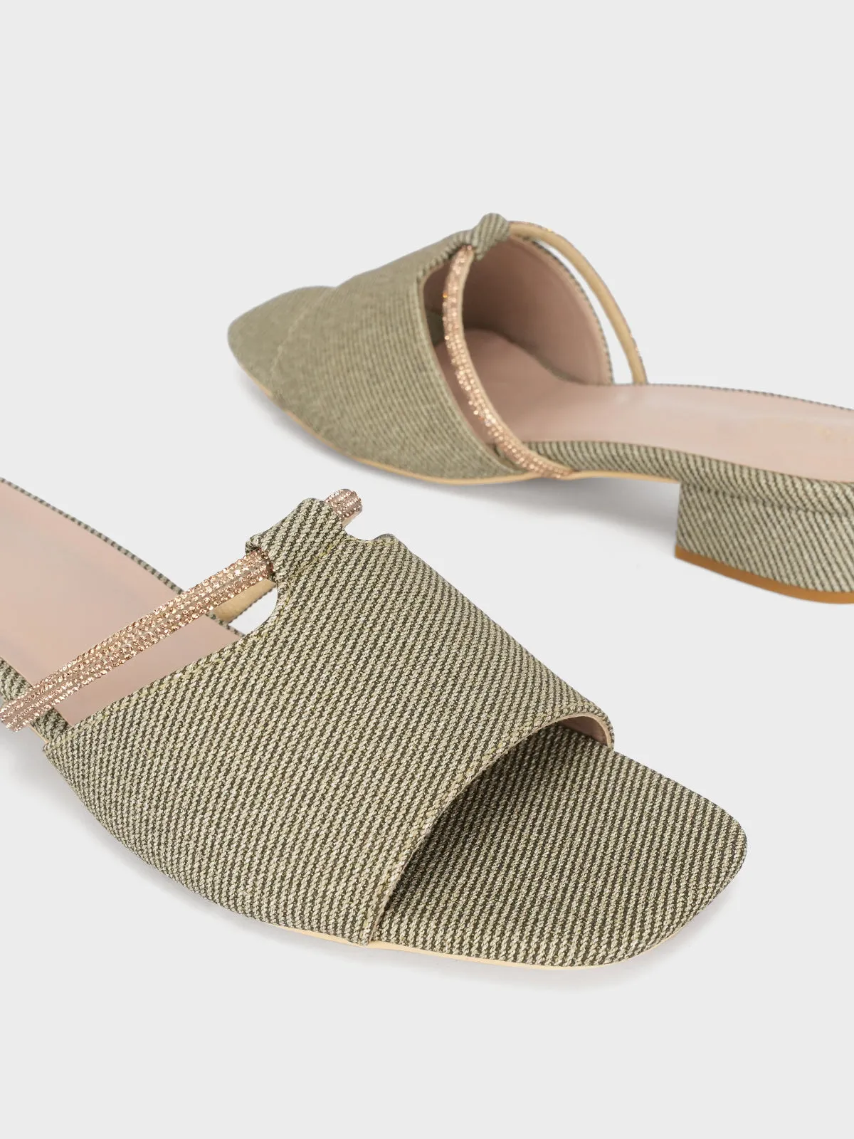Womens "ITALIA" Stylish Block Heel Slipper