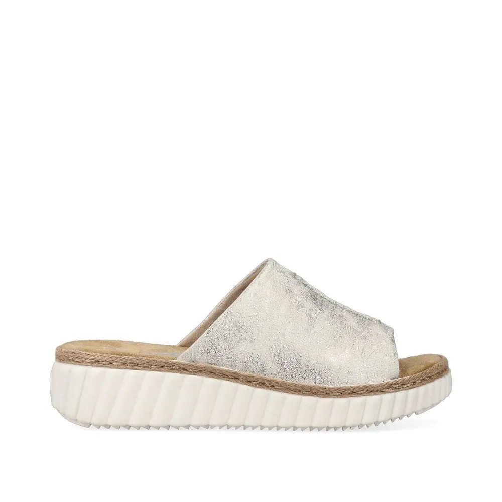 Womens Rieker Slip On Sandals Beige