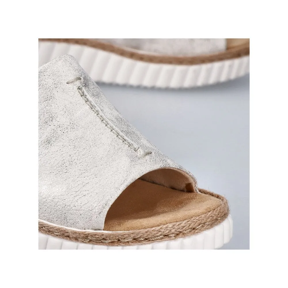 Womens Rieker Slip On Sandals Beige