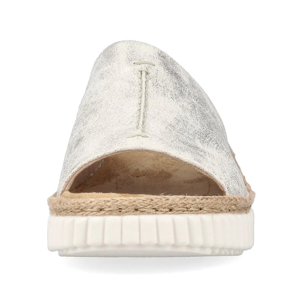 Womens Rieker Slip On Sandals Beige